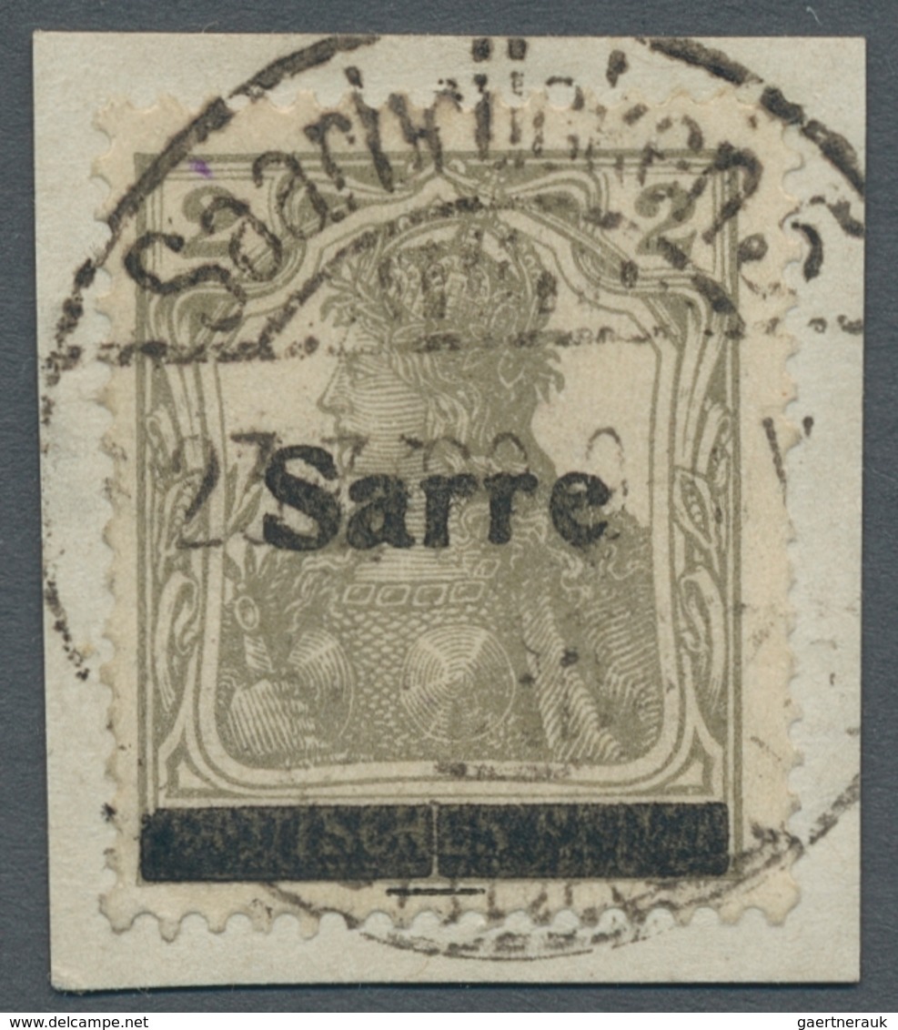 Deutsche Abstimmungsgebiete: Saargebiet: 1920, "2 Pfg. Germania/Sarre Mit Aufdruck In Type II", Saub - Brieven En Documenten