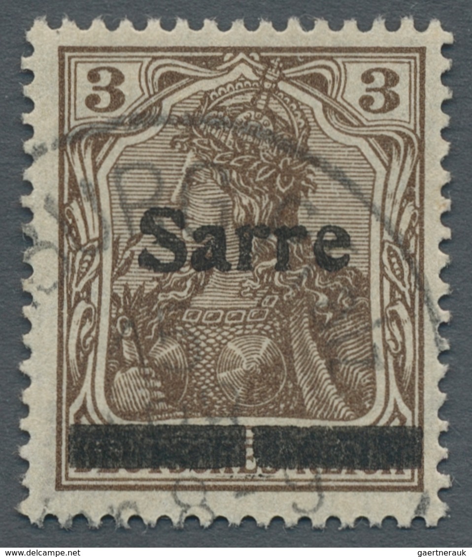 Deutsche Abstimmungsgebiete: Saargebiet: 1920, "3 Pfg. Germania/Sarre Mit Aufdruck In Type II Und Se - Covers & Documents