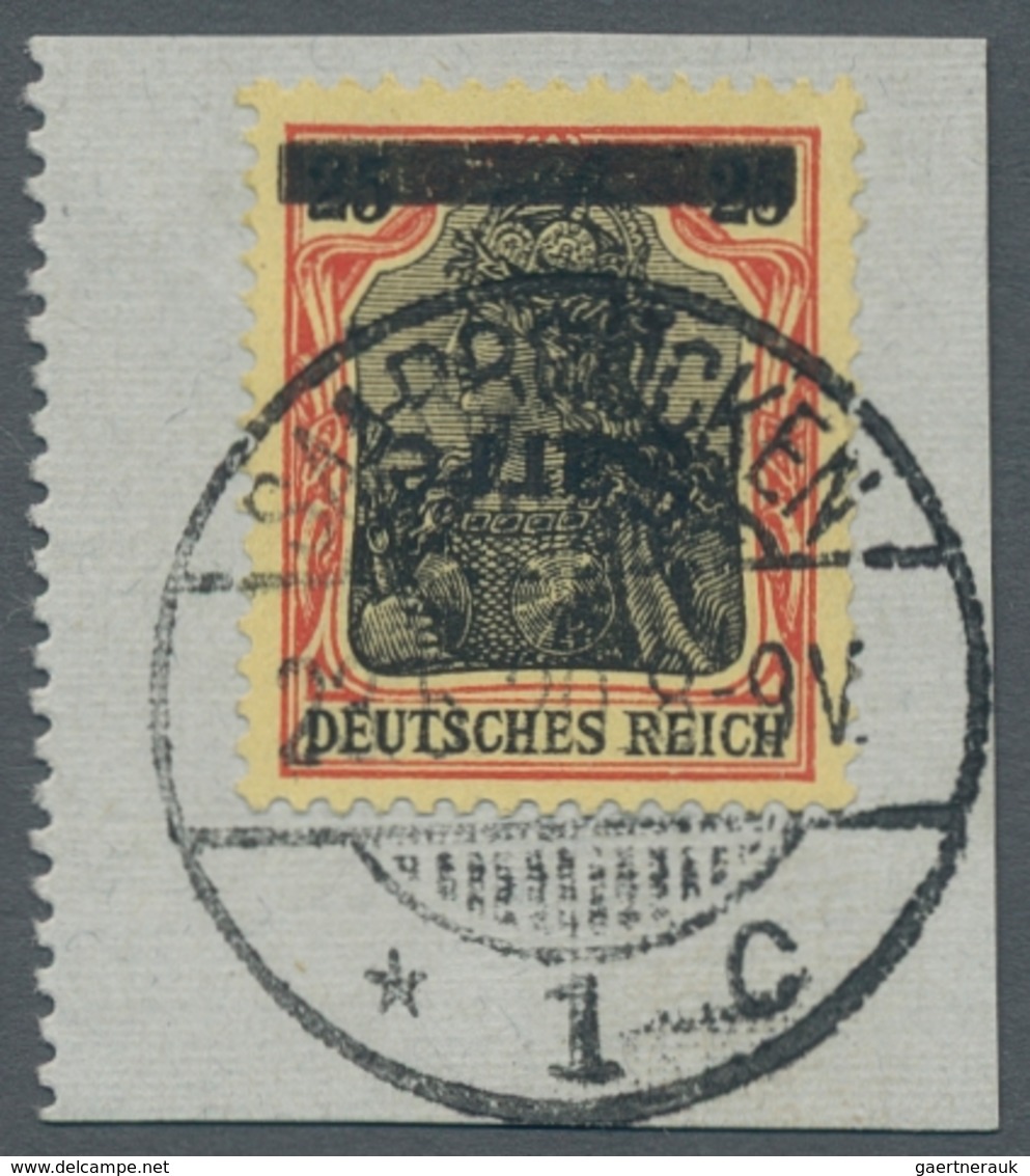 Deutsche Abstimmungsgebiete: Saargebiet: 1920, "25 Pfg. Germania/Sarre Mit Kopfstehendem Aufdruck", - Briefe U. Dokumente