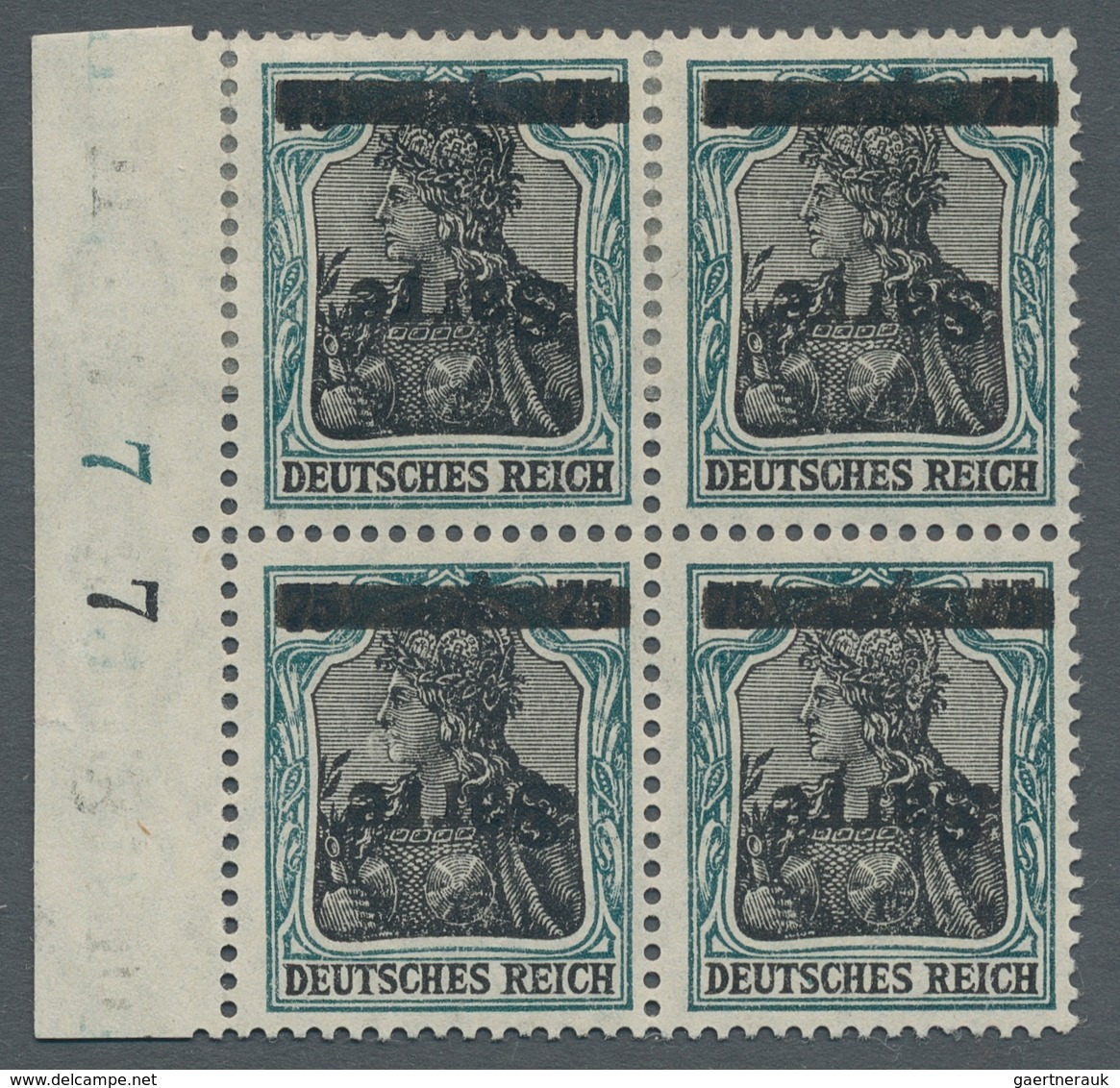 Deutsche Abstimmungsgebiete: Saargebiet: 1920, "75 Pfg. Germania/Sarre Mit Kopfstehendem Aufdruck", - Briefe U. Dokumente