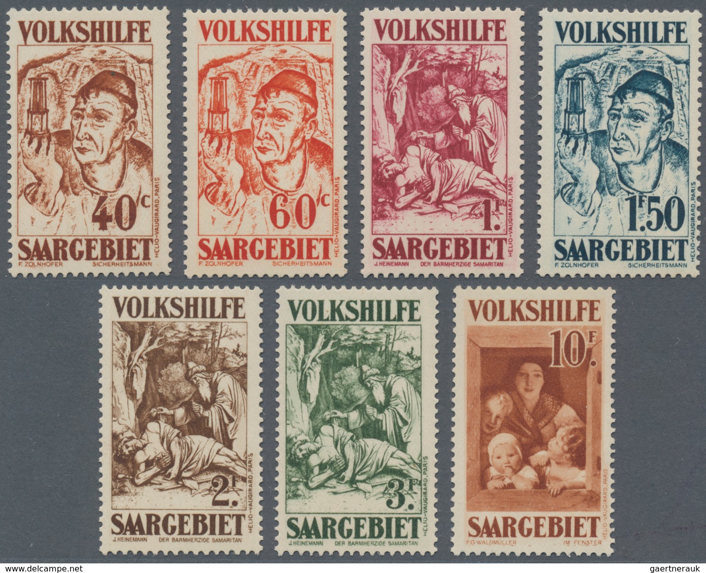 Deutsche Abstimmungsgebiete: Saargebiet: 1931, Volkshilfe: Gemälde (III), 7 Postfrische Werte, Tadel - Covers & Documents