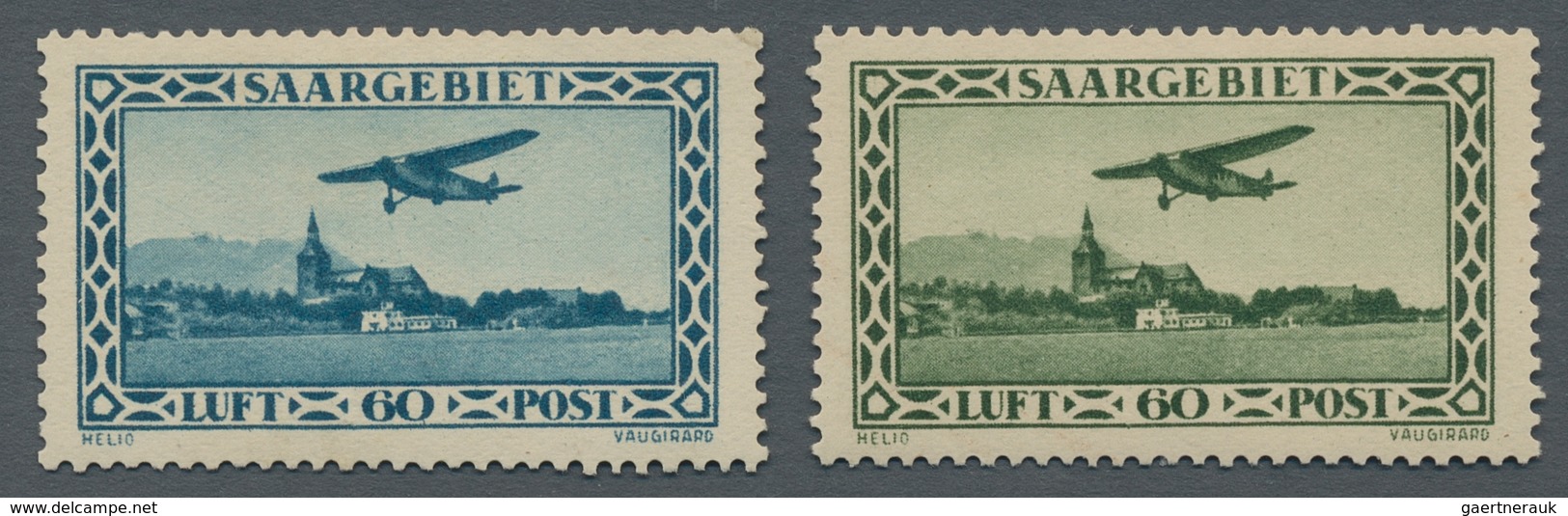 Deutsche Abstimmungsgebiete: Saargebiet: 1932, "60 C. Flugpost Als Gezähnte Probedruck In Blau Bzw. - Covers & Documents
