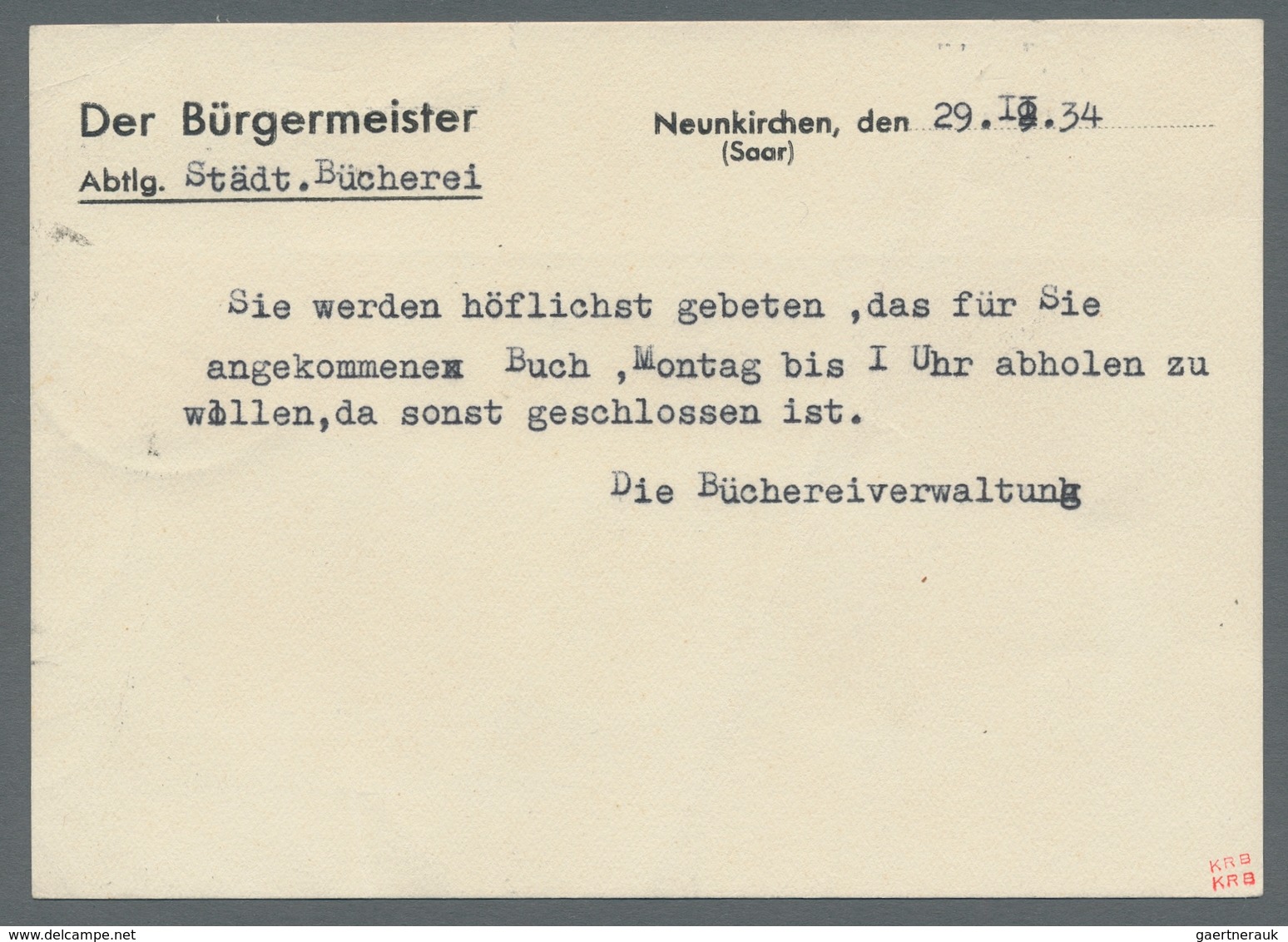Deutsche Abstimmungsgebiete: Saargebiet: 1934, "40 Auf 50 C. Mit Aufdruck In Rot Und Zusätzlich Korr - Covers & Documents