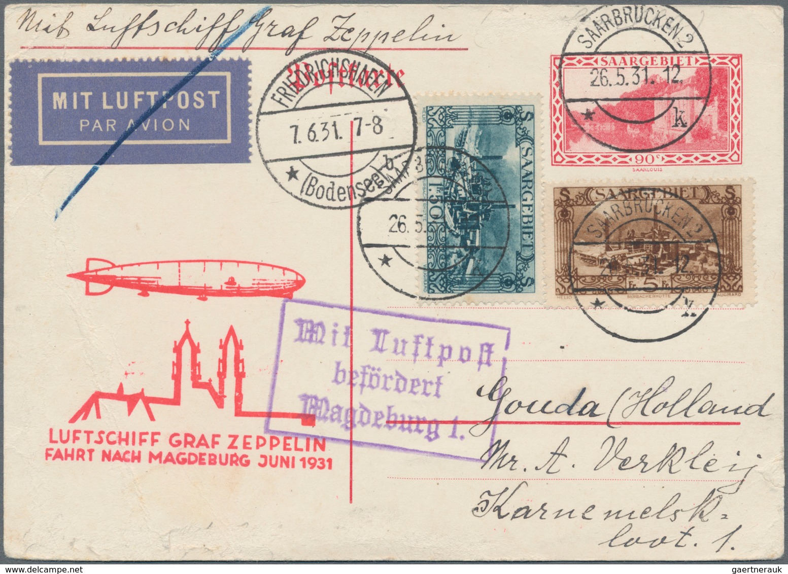 Deutsche Abstimmungsgebiete: Saargebiet - Ganzsachen: 1931,90 XC. Ganzsachenkarte Mit Zusatzfrankatu - Postwaardestukken