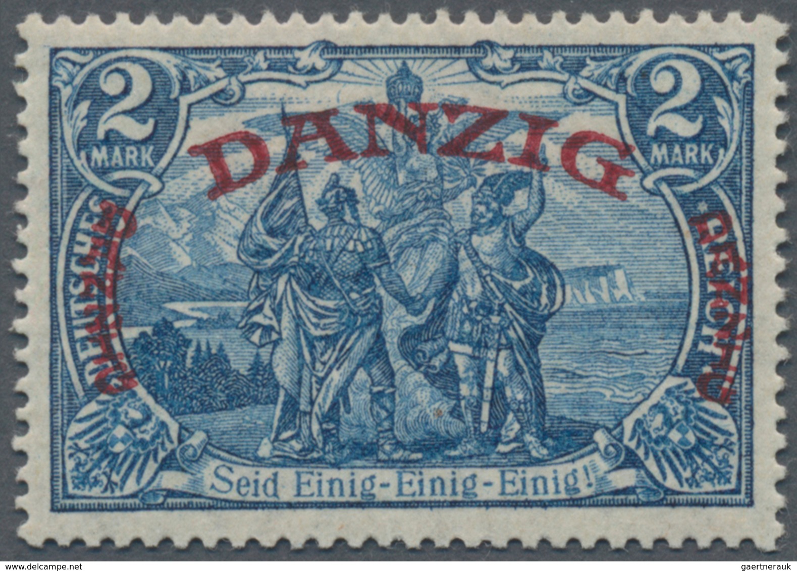 Danzig: 1920, 2 M. Großer Innendienst, Postfrisches Kabinettstück, Fotoattest Gruber BPP: "...echt U - Other & Unclassified