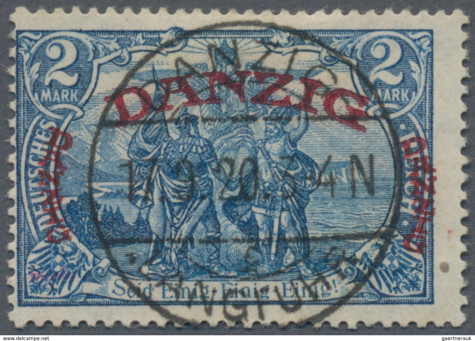 Danzig: 1920, Großer Innendienst, Glasklar Mittig Gestempelter Wert Zu 2 M "DANZIG LANGFUHR 17.9.20. - Andere & Zonder Classificatie
