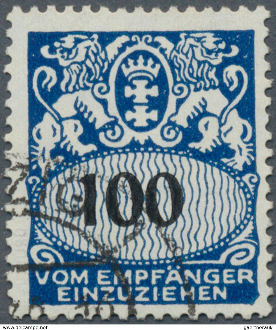 Danzig - Portomarken: 1938: 100 Pfg Mit Markanter, Im Michel Nicht Gelisteter Abart: "Ecke Rechts Un - Sonstige & Ohne Zuordnung