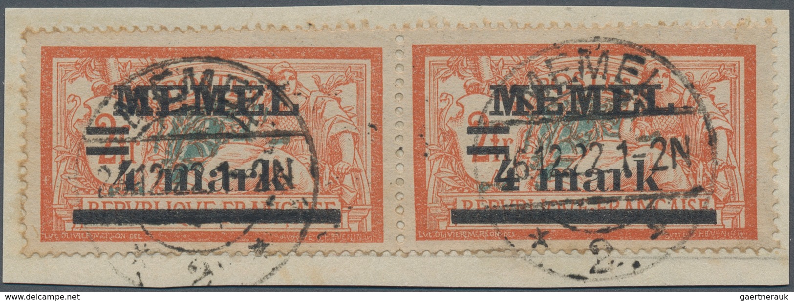 Memel: 1922. 4 Mark Abart: "dicke 4", Sauber Gestempeltes Qualitätsstück Der Seltenen Marke, Gepr. I - Memelgebiet 1923