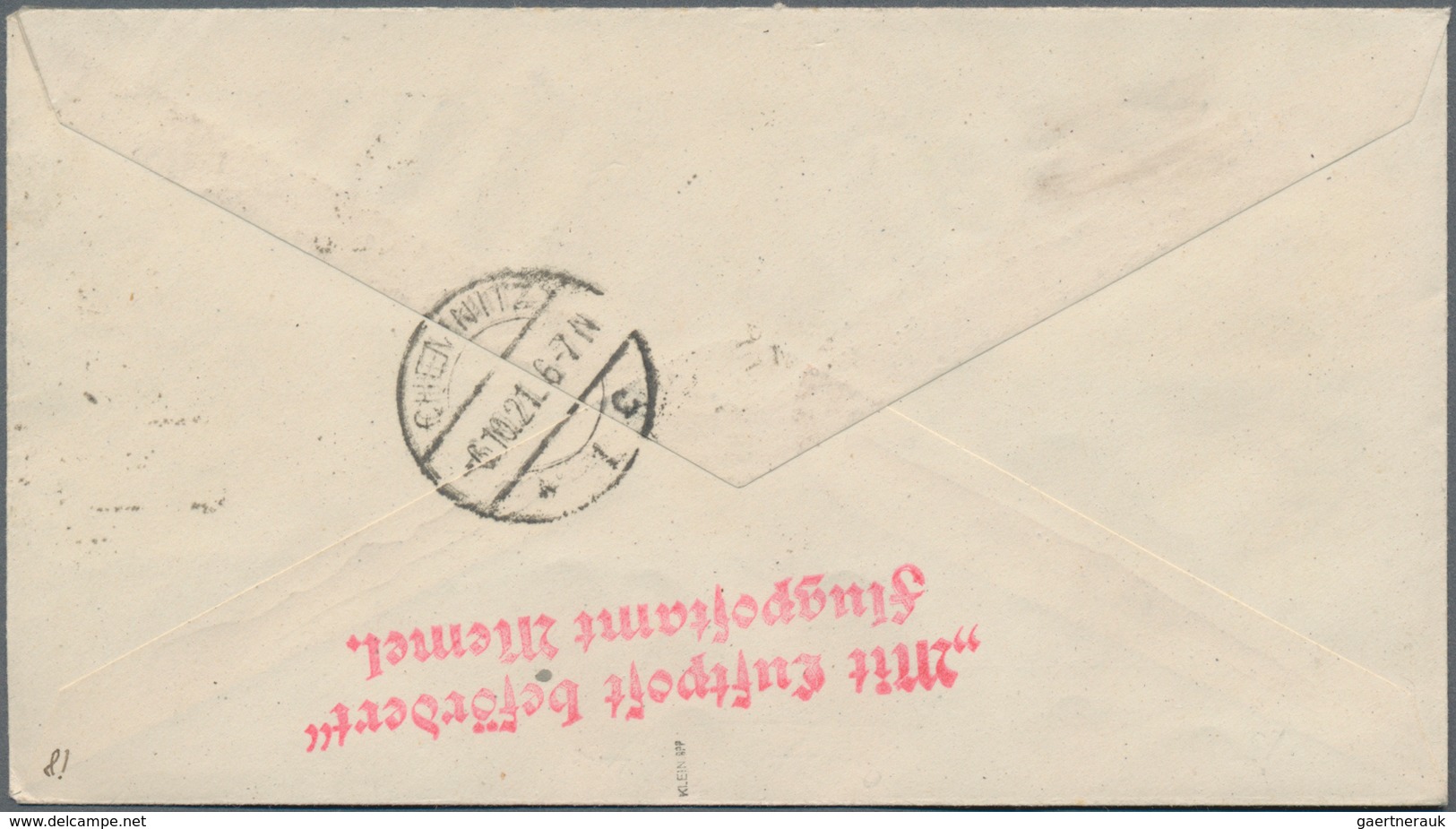 Memel: 1921. Flugpost 60 Pfg. Im ECKRAND-Viererblock Auf Sehr Sauberem Luftpost-R-Brief Von Memel Na - Memelgebiet 1923