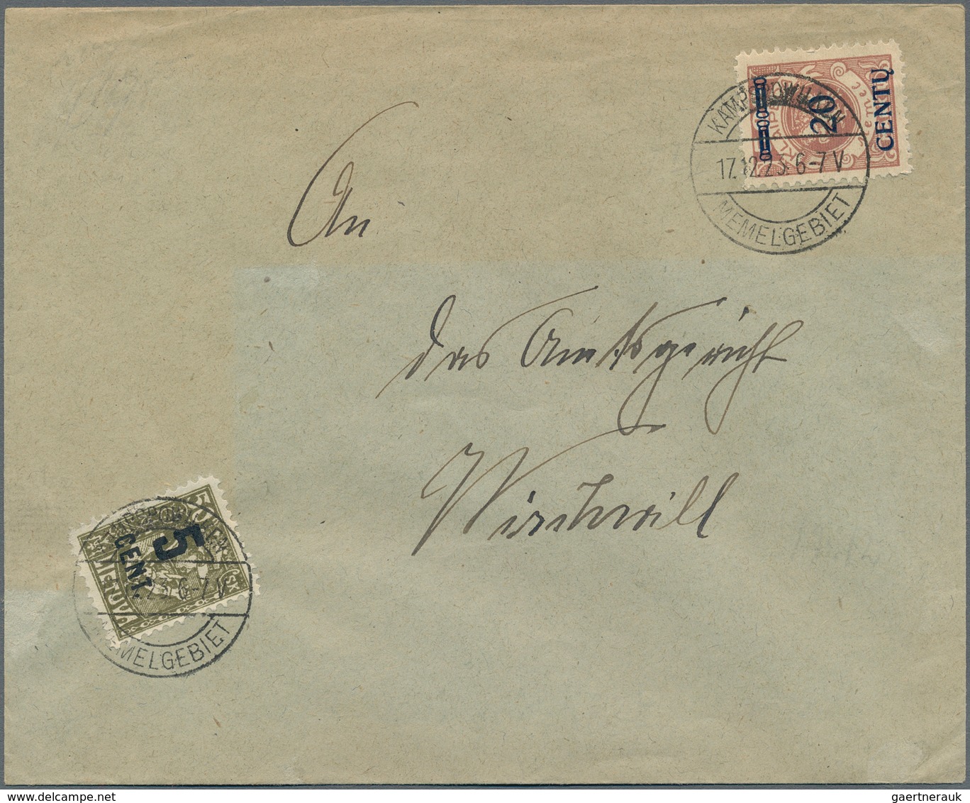 Memel: 1923/1924, Partie Mit 4 Briefen, Dabei 7-Farben-Frankatur (Mi.ex 169/180) Mit MiNr.177 U. 180 - Memelland 1923