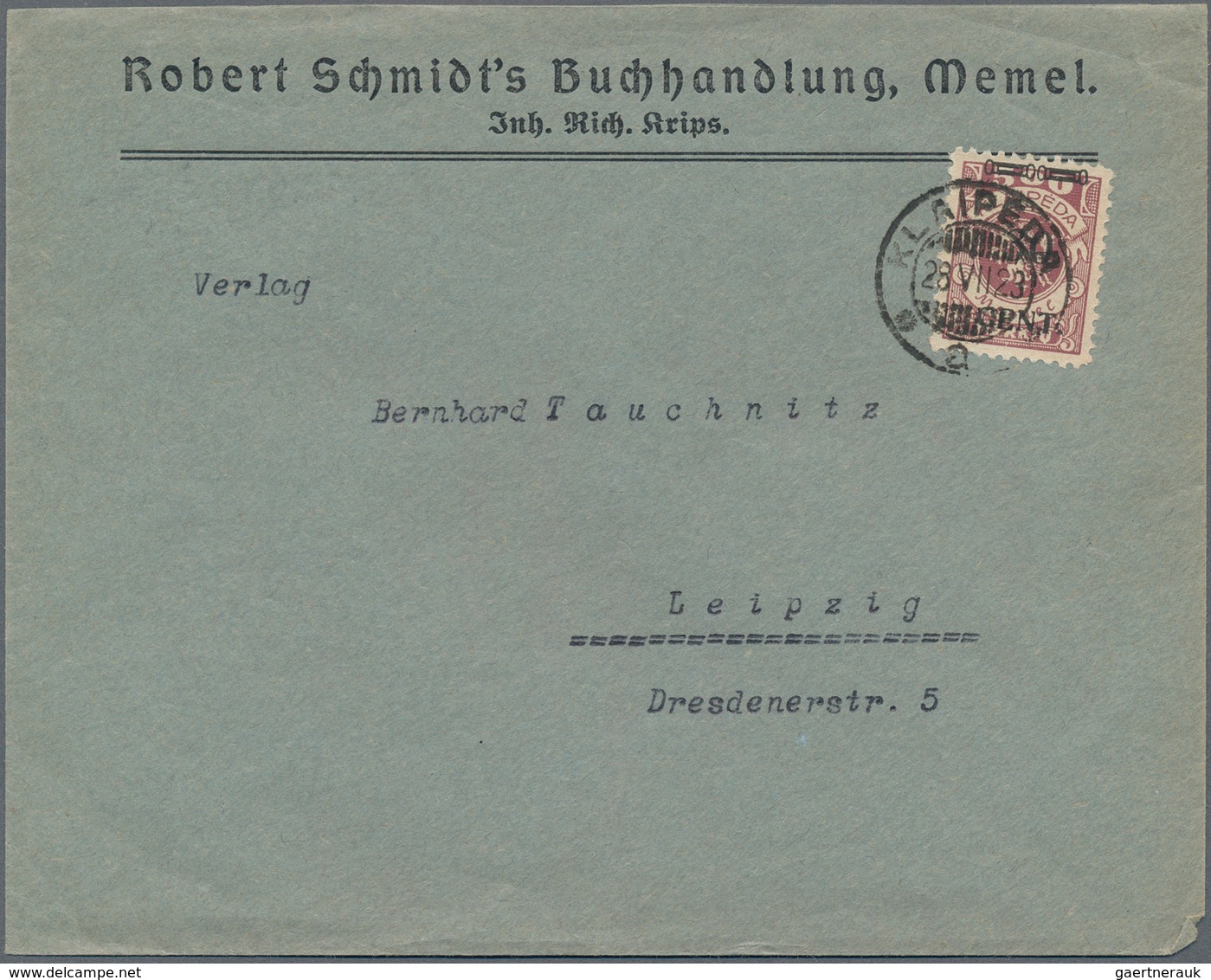 Memel: 1923. Lot Von 3 Sauberen Briefen, Dabei 2 R-Briefe. Mi.-Wert über 350,- Euro. - Memelgebiet 1923