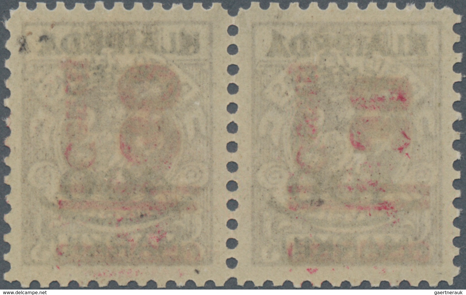 Memel: MEMEL, 30 C. Die Beiden Seltenen Aufdruck-Typen II+III Im Paar. Markenwert Für Lose Stücke Be - Memelland 1923