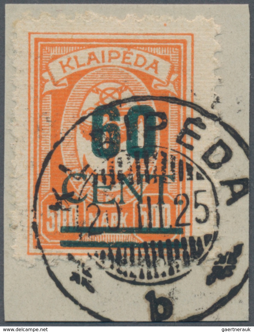 Memel: 1923, 60 C. Grünaufdruck, Aufdrucktype I, Schwarzgrüner Blockzifferaufdruck 60 CENT. Auf 500 - Memel (Klaipeda) 1923