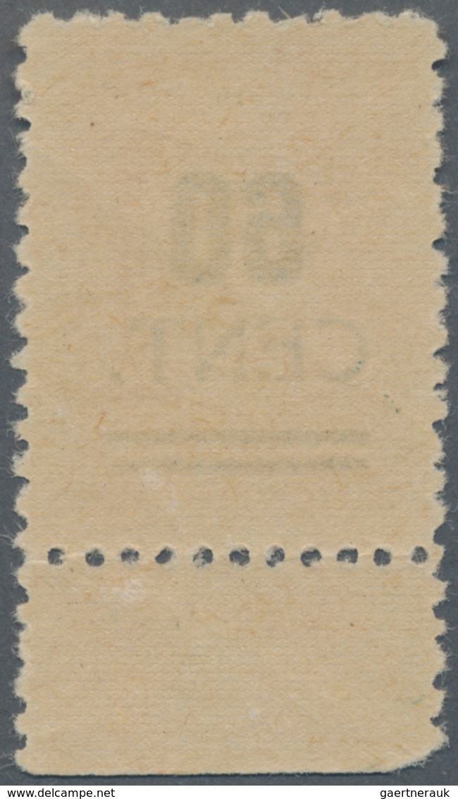 Memel: 1923, 60 C Auf 500 M Orange, Type I, Sog. "Grünaufdruck", Unterrandstück Von Feld 98, Herstel - Memel (Klaipeda) 1923