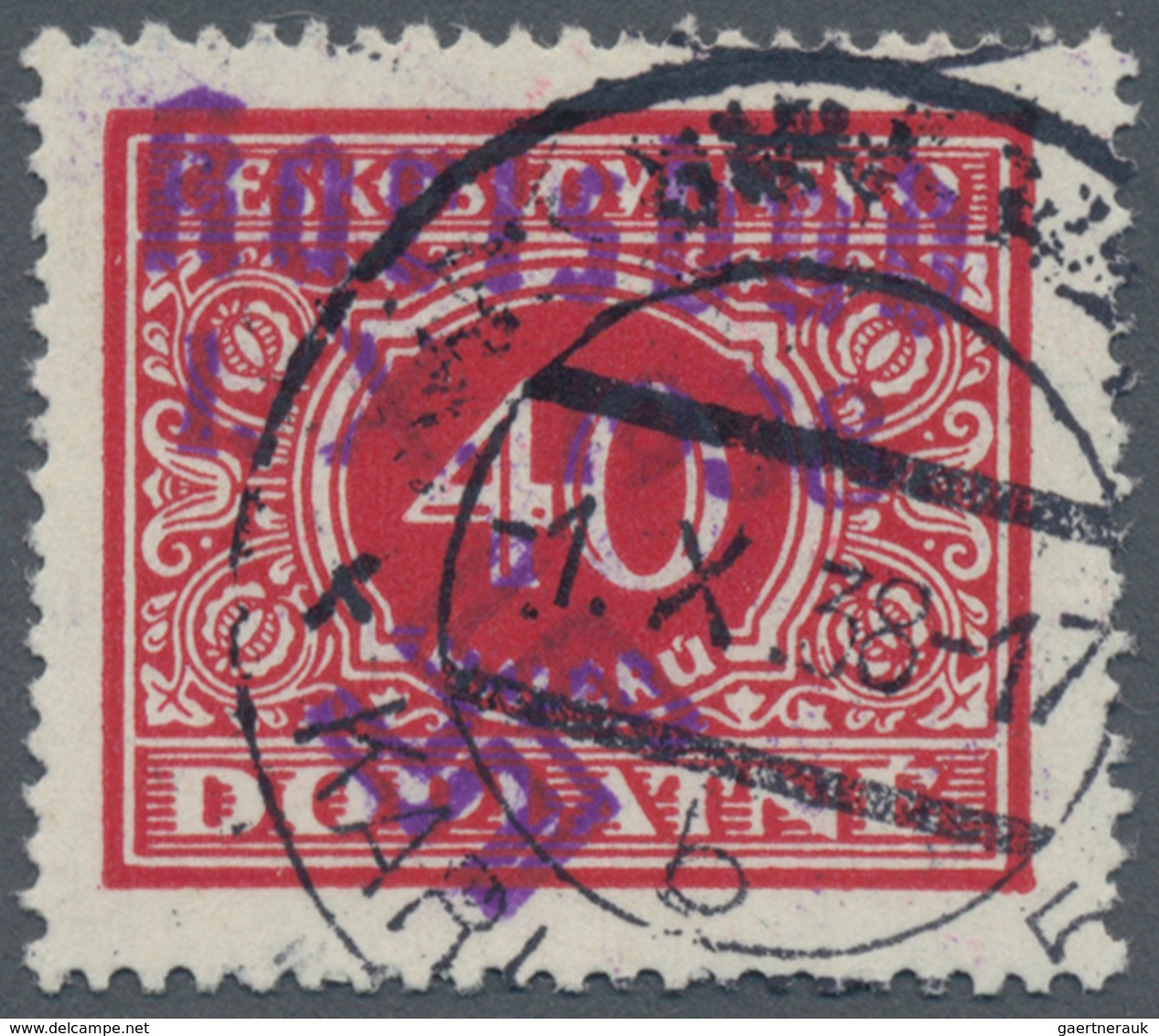 Sudetenland - Karlsbad: 1938, 40 H. Portomarke Mit Ersttagsstempel "KARLSBAD 4 B 1.X.38" Gestempelt, - Sudetes