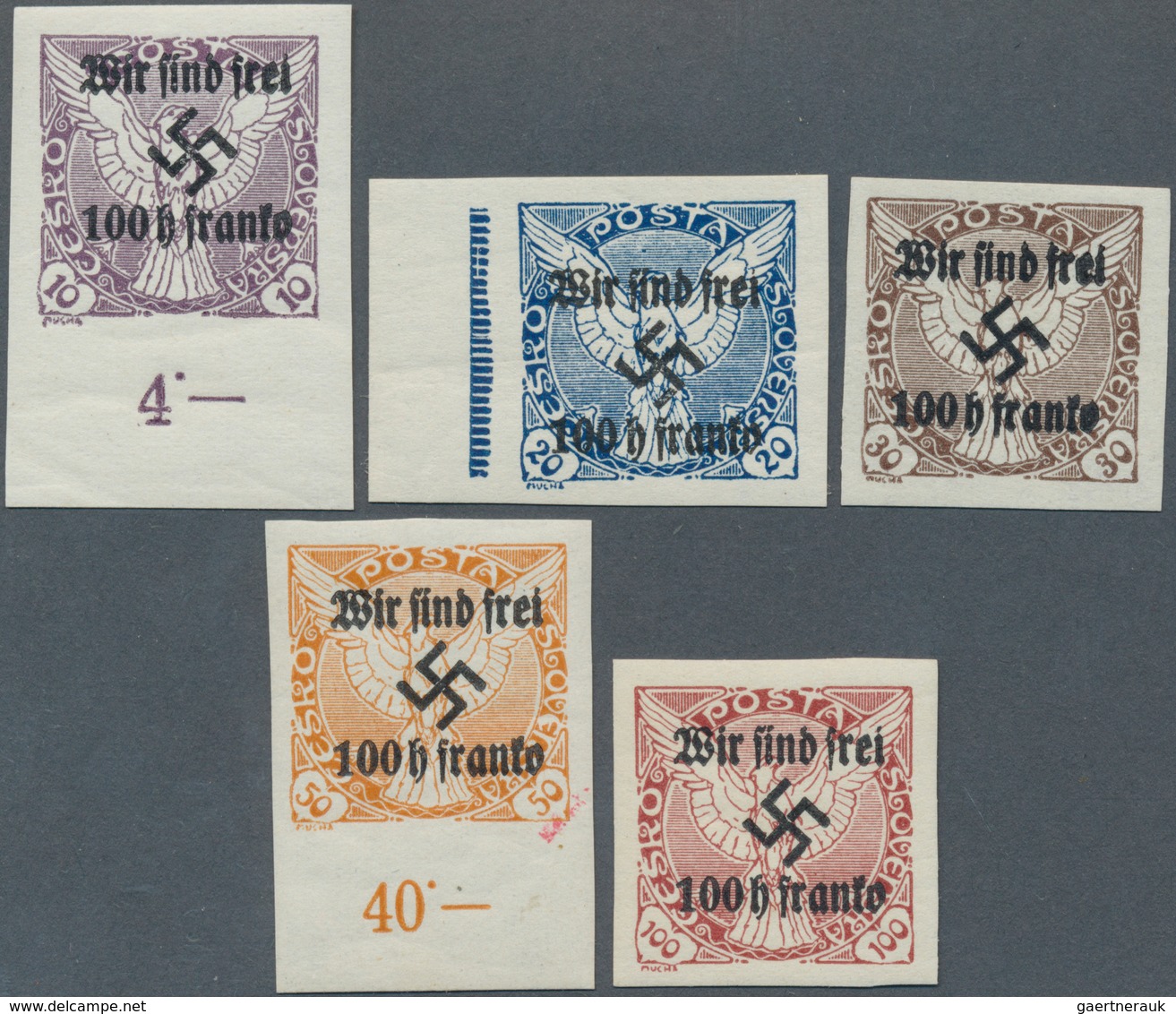 Sudetenland - Rumburg: 1938, Zeitungsmarken Mit Buchdruck-Aufdrucken "Wir Sind Frei!" Und Postfrisch - Région Des Sudètes