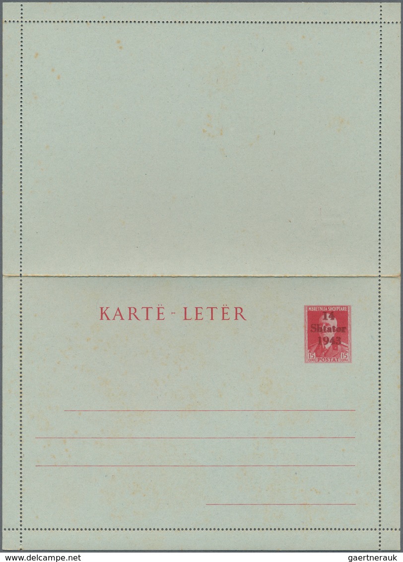 Dt. Besetzung II WK - Albanien - Ganzsachen: 1943. Komplettes Set Mit 1 Kartenbrief, 3 Postkarten (5 - Occupation 1938-45