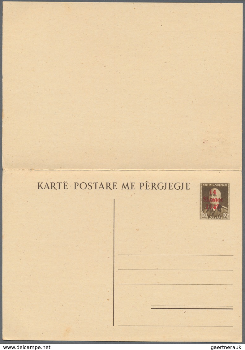 Dt. Besetzung II WK - Albanien - Ganzsachen: 1943. Komplettes Set mit 1 Kartenbrief, 3 Postkarten (5