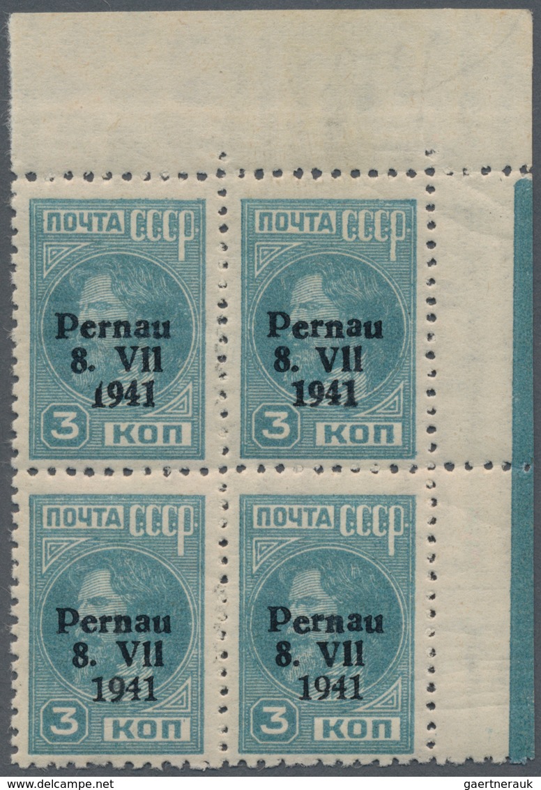 Dt. Besetzung II WK - Estland - Pernau (Pärnu): 1941. Überdruck-Provisorien, Kompletter Satz In Der - Occupation 1938-45
