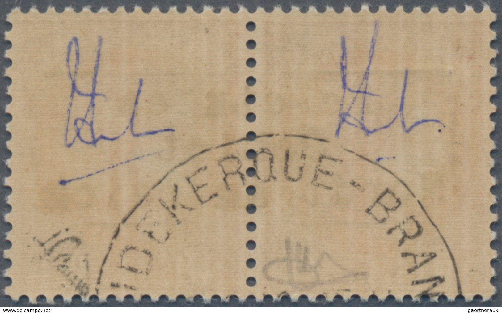 Dt. Besetzung II WK - Frankreich - Dünkirchen: 1940, 2 Fr. Lilarot "Ceres", Waagerechtes Paar Mit Au - Besetzungen 1938-45