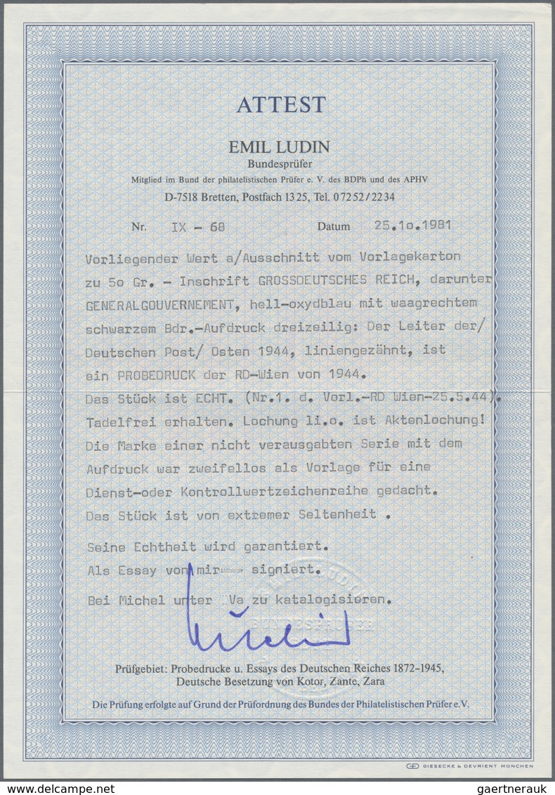 Dt. Besetzung II WK - Generalgouvernement: 1940, Burg Wawel Mit Abweichender Währungsangabe 50 Gr. ( - Besetzungen 1938-45