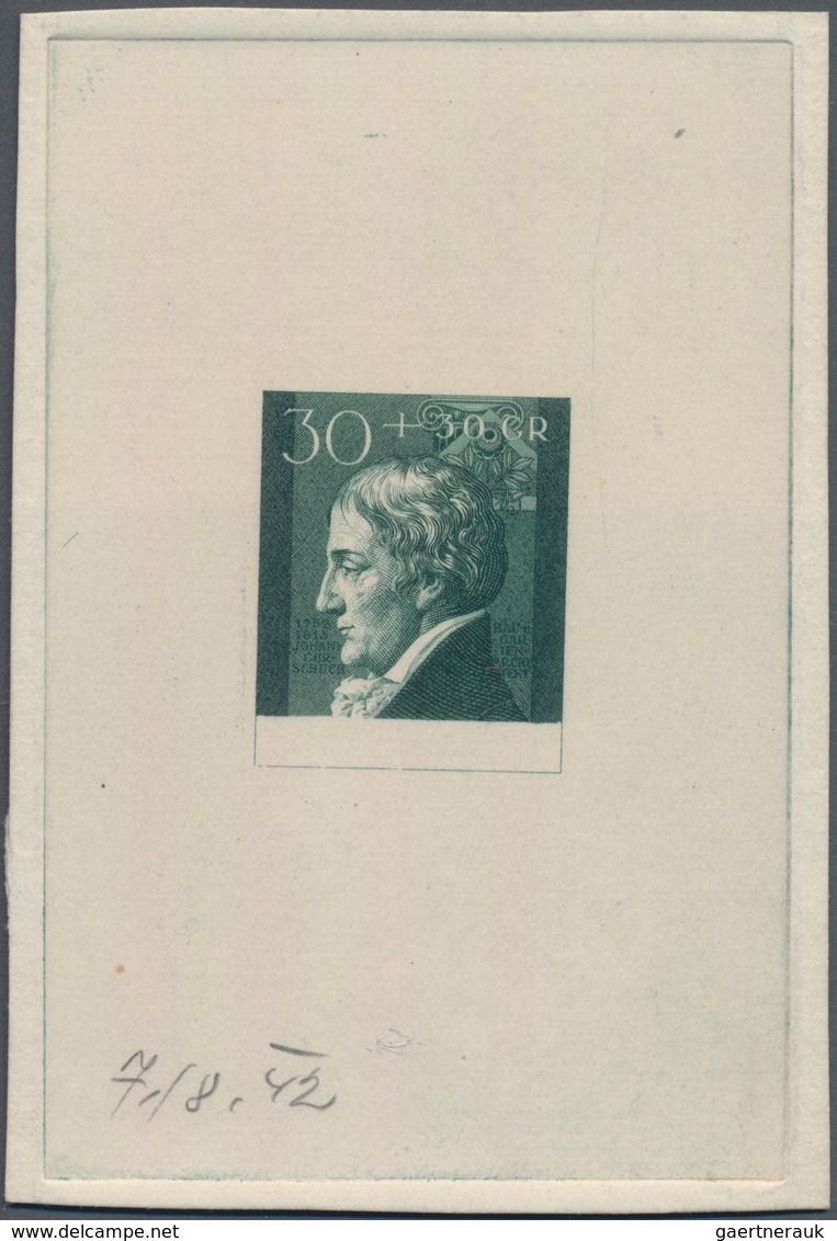 Dt. Besetzung II WK - Generalgouvernement: 1942, 30 + 30 Gr. Kulturträger, Probedruck Mit Ausgespart - Bezetting 1938-45
