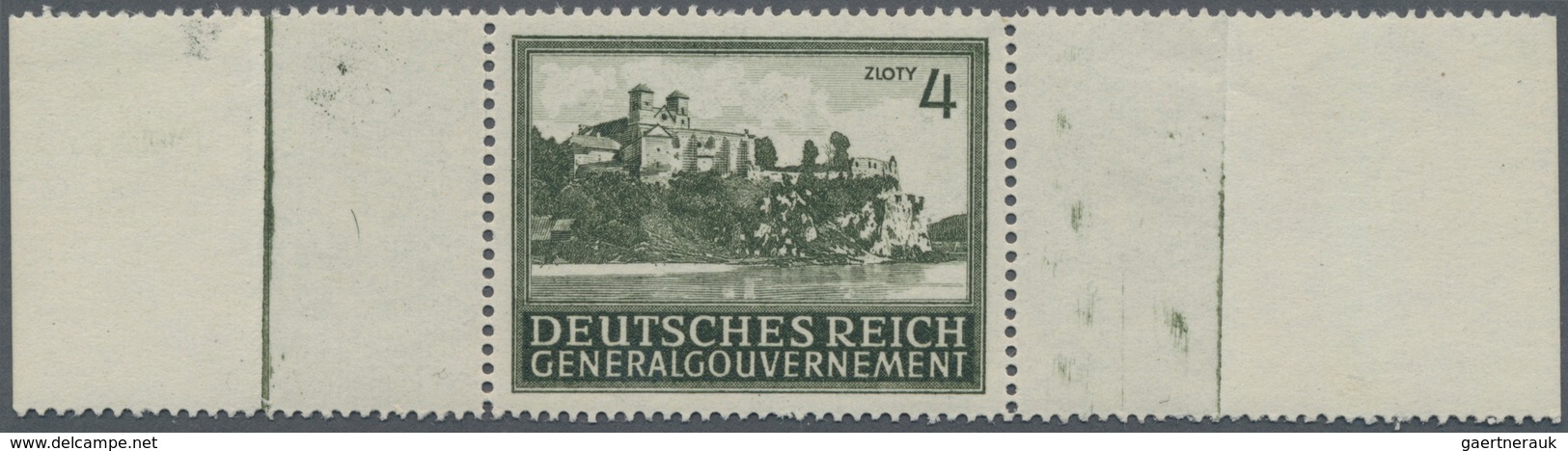 Dt. Besetzung II WK - Generalgouvernement: 1943, 4 Zl. Bauwerk Kloster Tyniec, Probedruck In Grauoli - Besetzungen 1938-45