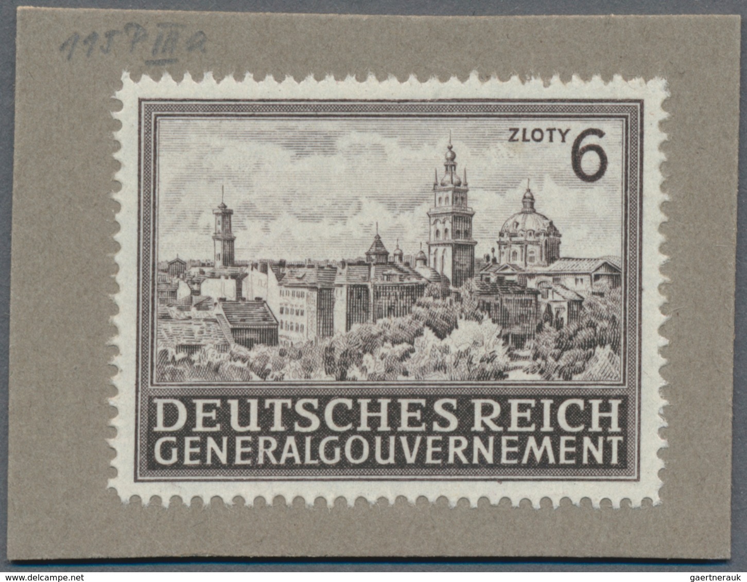 Dt. Besetzung II WK - Generalgouvernement: 1943, 6 Zl. Bauwerk Stadt Lemberg, Probedruck In Grausepi - Besetzungen 1938-45