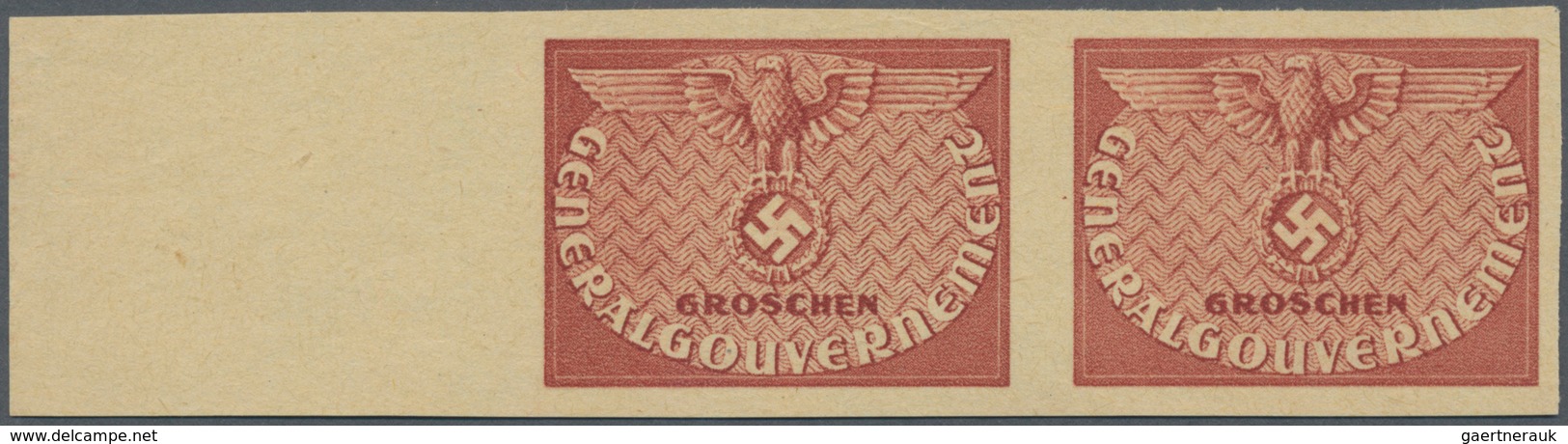 Dt. Besetzung II WK - Generalgouvernement - Dienstmarken: 1940, (24) Gr. Probedruck In Dunkelbräunli - Bezetting 1938-45