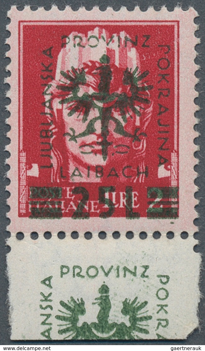 Dt. Besetzung II WK - Laibach: 1944. 1st Provisorial Issue. Contemporary Italian "Imperial" Definiti - Occupation 1938-45