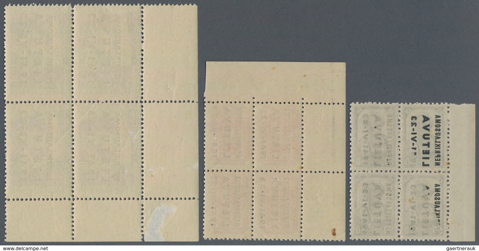 Dt. Besetzung II WK - Litauen: KAUNAS: Kompletter Satz Von Neun Werten In Rand-4er-Blocks, 60 K. Und - Occupation 1938-45