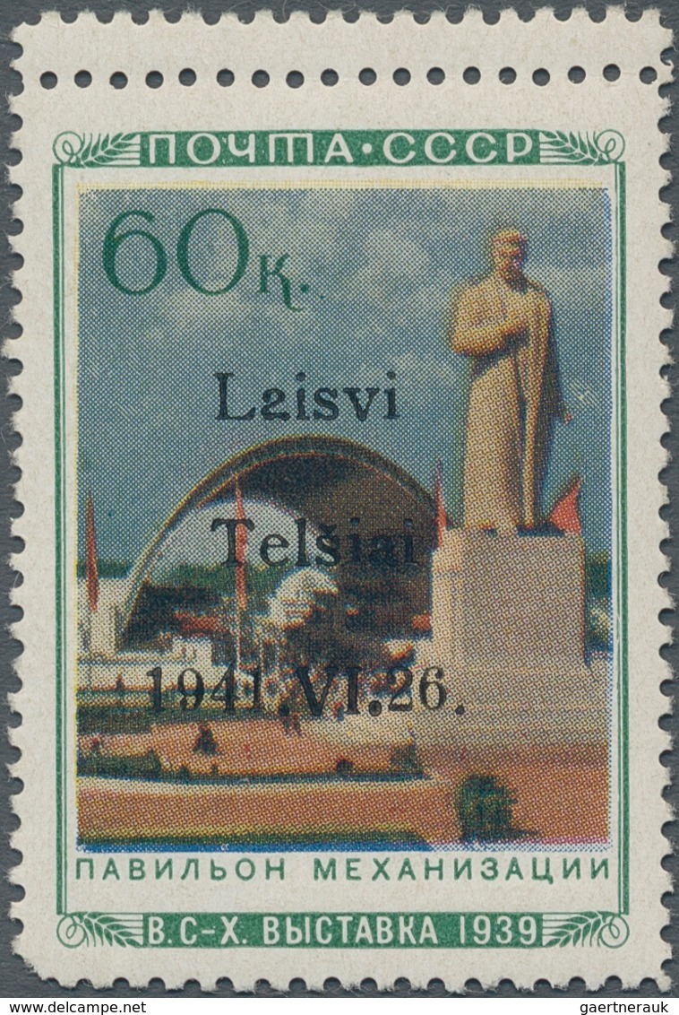 Dt. Besetzung II WK - Litauen - Telschen (Telsiai): 'Mechanisierungs-Pavillon' 60 K. Mit Aufdruck In - Bezetting 1938-45