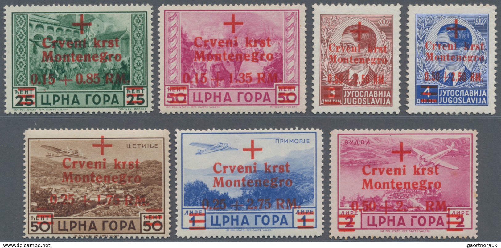 Dt. Besetzung II WK - Montenegro: 1944. Rotes Kreuz, Ungebrauchter, Postfrischer Satz Mit 7 Marken. - Besetzungen 1938-45