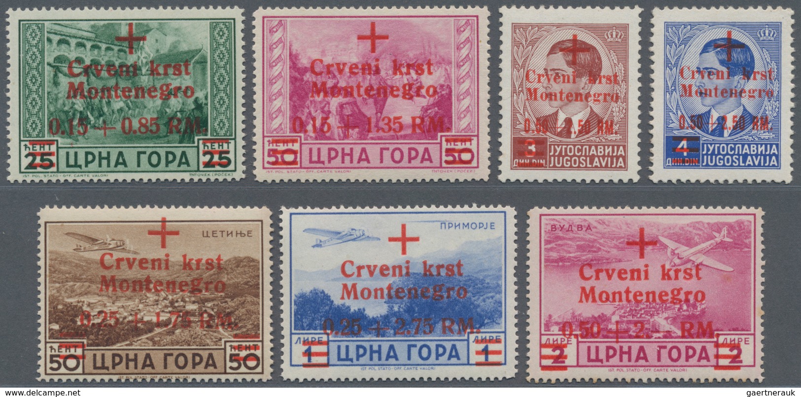 Dt. Besetzung II WK - Montenegro: 1944. Rotes Kreuz, Ungebrauchter, Postfrischer Satz Mit 7 Marken. - Bezetting 1938-45