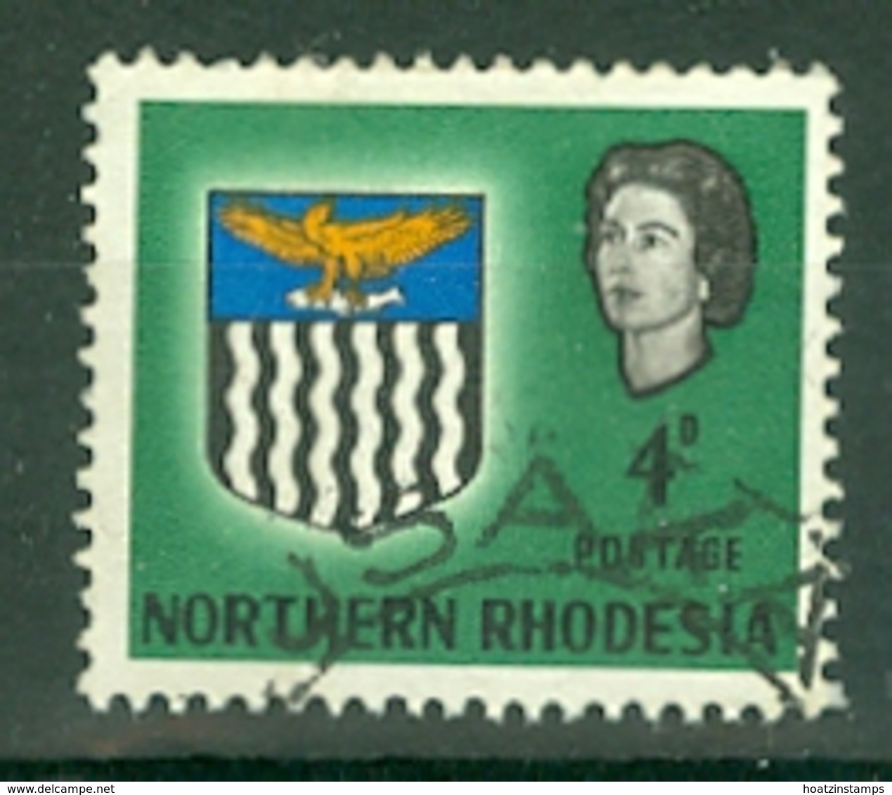 Northern Rhodesia: 1963   QE II - Arms    SG79    4d     Used - Northern Rhodesia (...-1963)