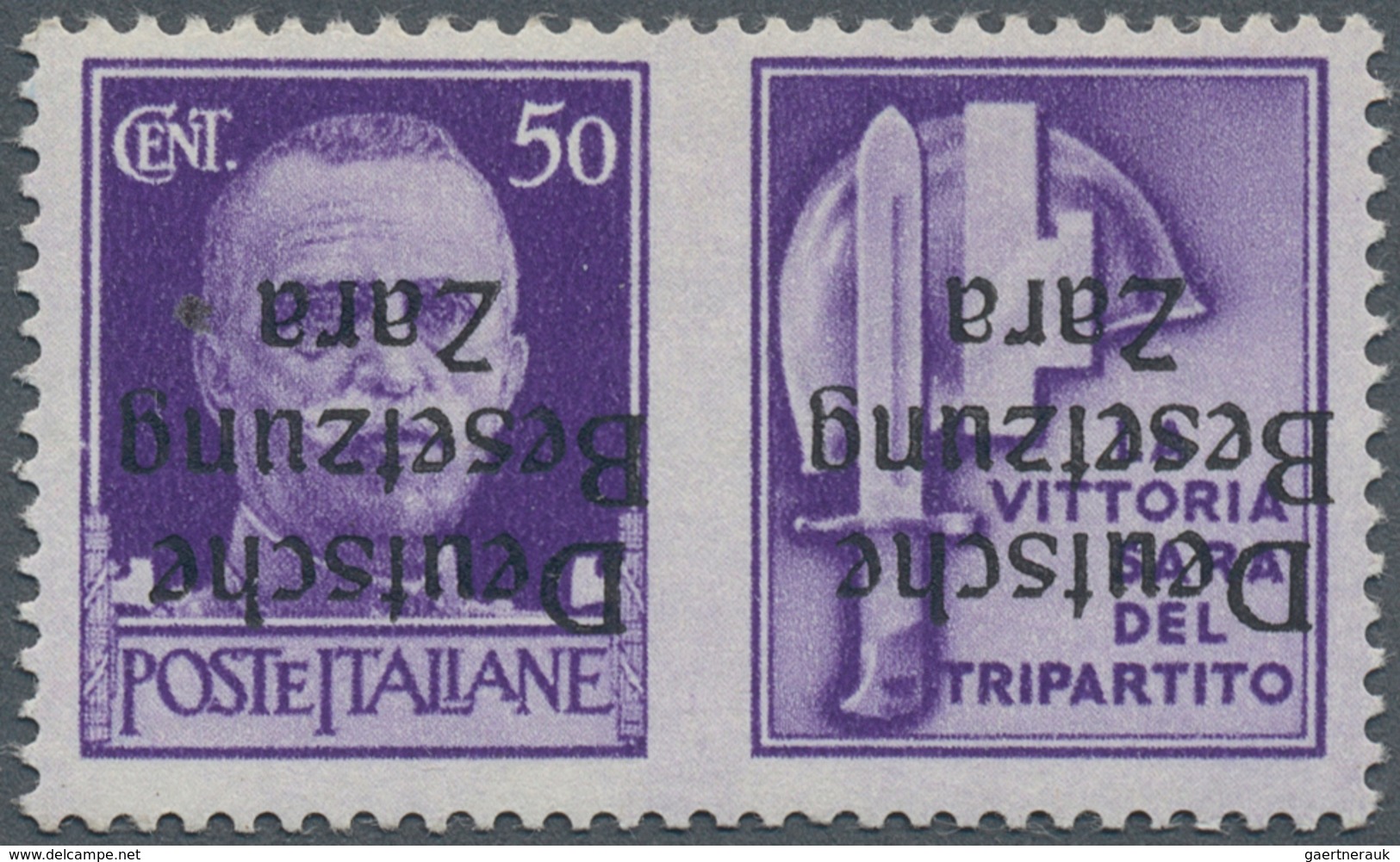 Dt. Besetzung II WK - Zara: 1943 (9 Oct). War Propaganda (Militia). 50c Pale Violet, Overprint Type - Occupation 1938-45