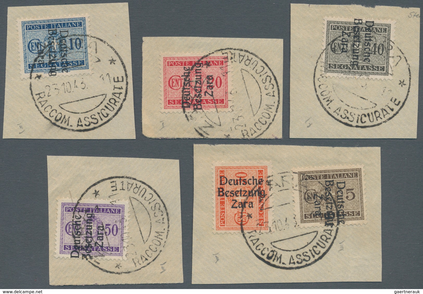 Dt. Besetzung II WK - Zara - Portomarken: 1943, 5 C Bis 20 C, 30 C Bis 50 C Mit Aufdrucken Verschied - Occupation 1938-45