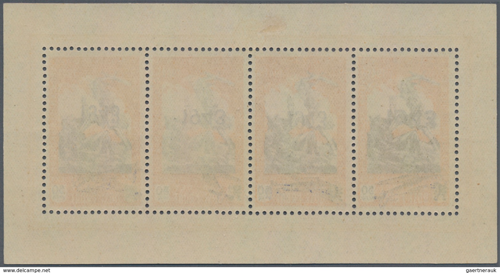 Dt. Besetzung II WK - Private Ausgaben: BELGIEN: 1943, Symbolische Darstellung + 50 Fr. Orange/schwa - Occupazione 1938 – 45