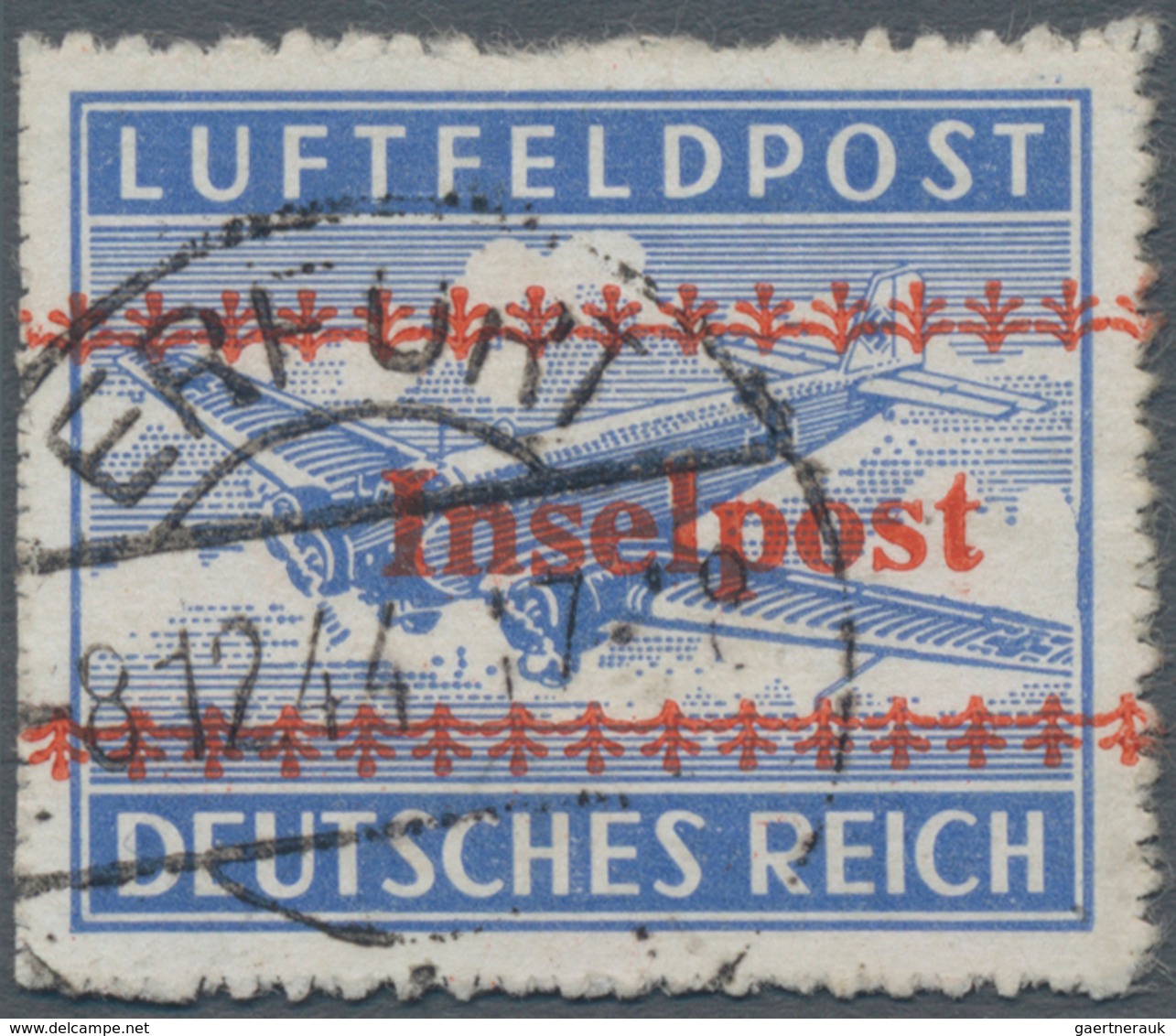 Feldpostmarken: 1944, „INSELPOST-Zulassungsmarke” Mit Rotem, Waagerechten Lokalaufdruck Von Kreta. D - Other & Unclassified