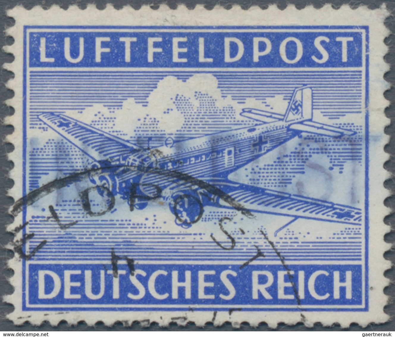 Feldpostmarken: INSEL LEROS: 1945, Luftfeldpostmarke Mit Schwarzblauviolettem Handstempelaufdruck (l - Other & Unclassified