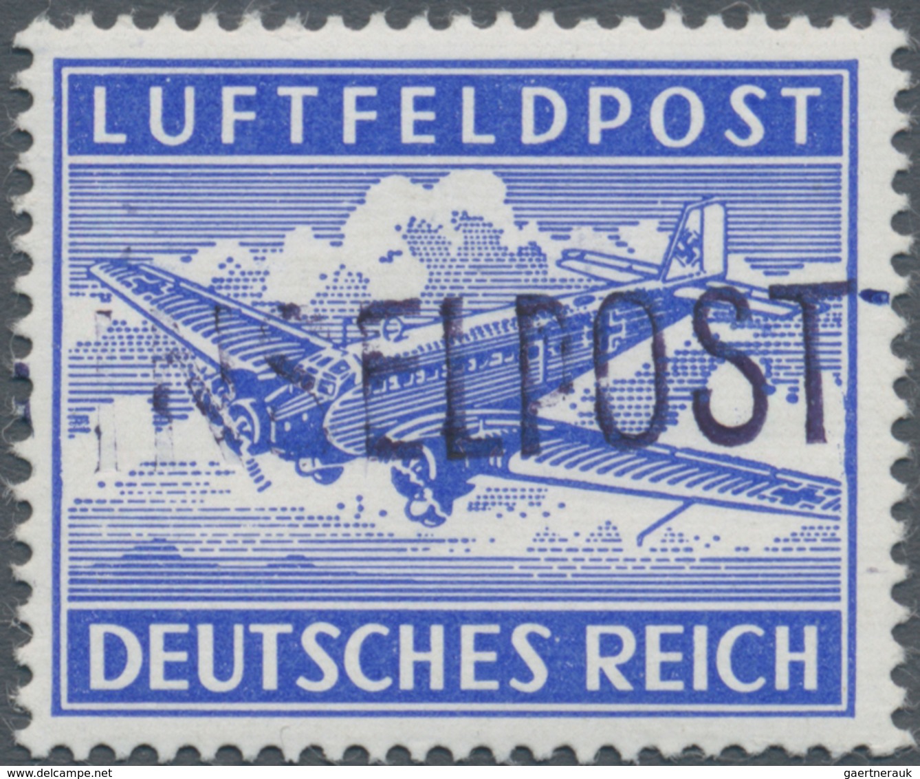 Feldpostmarken: 1945, Leros, Gezähnte Luftfeldpostmarke Mit Schwarzblauviolettem Aufdruck In Type II - Other & Unclassified