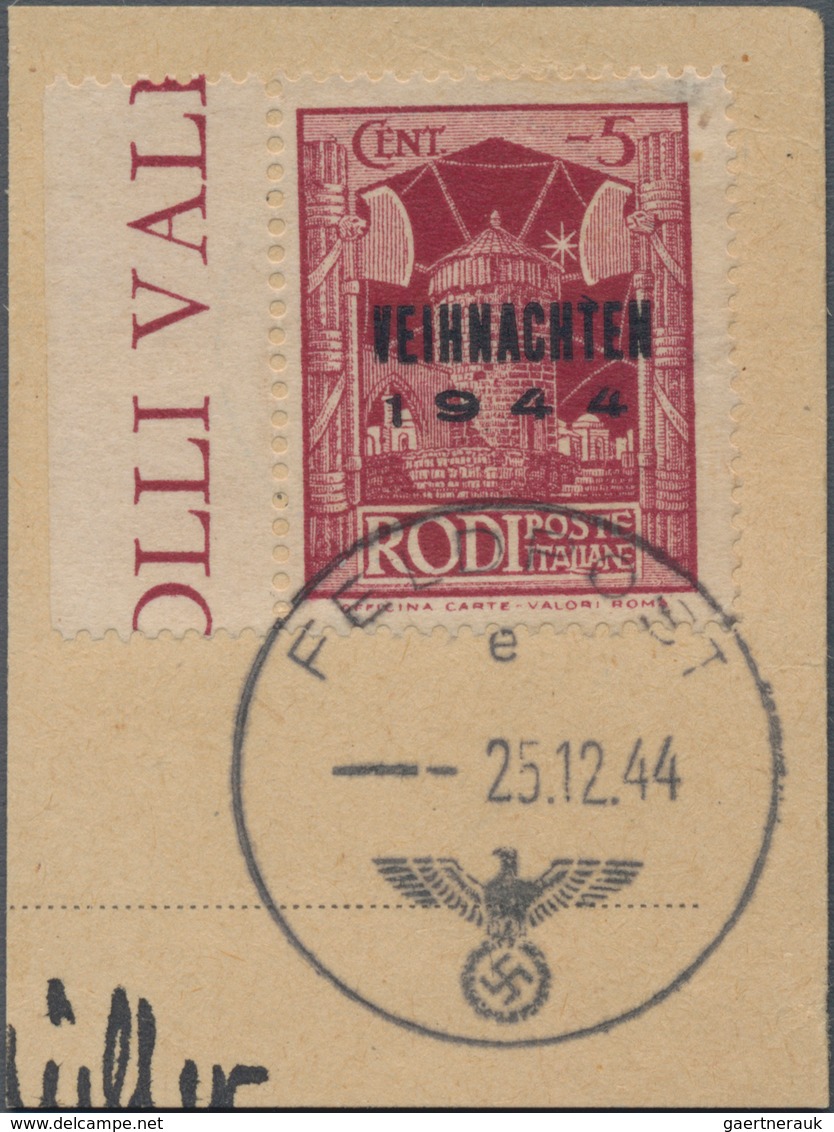Feldpostmarken: 1944, Weihnachtsmarke Auf Kleinem Briefstück, Verstümmeltes W In WEIHNACHTEN, Entwer - Sonstige & Ohne Zuordnung