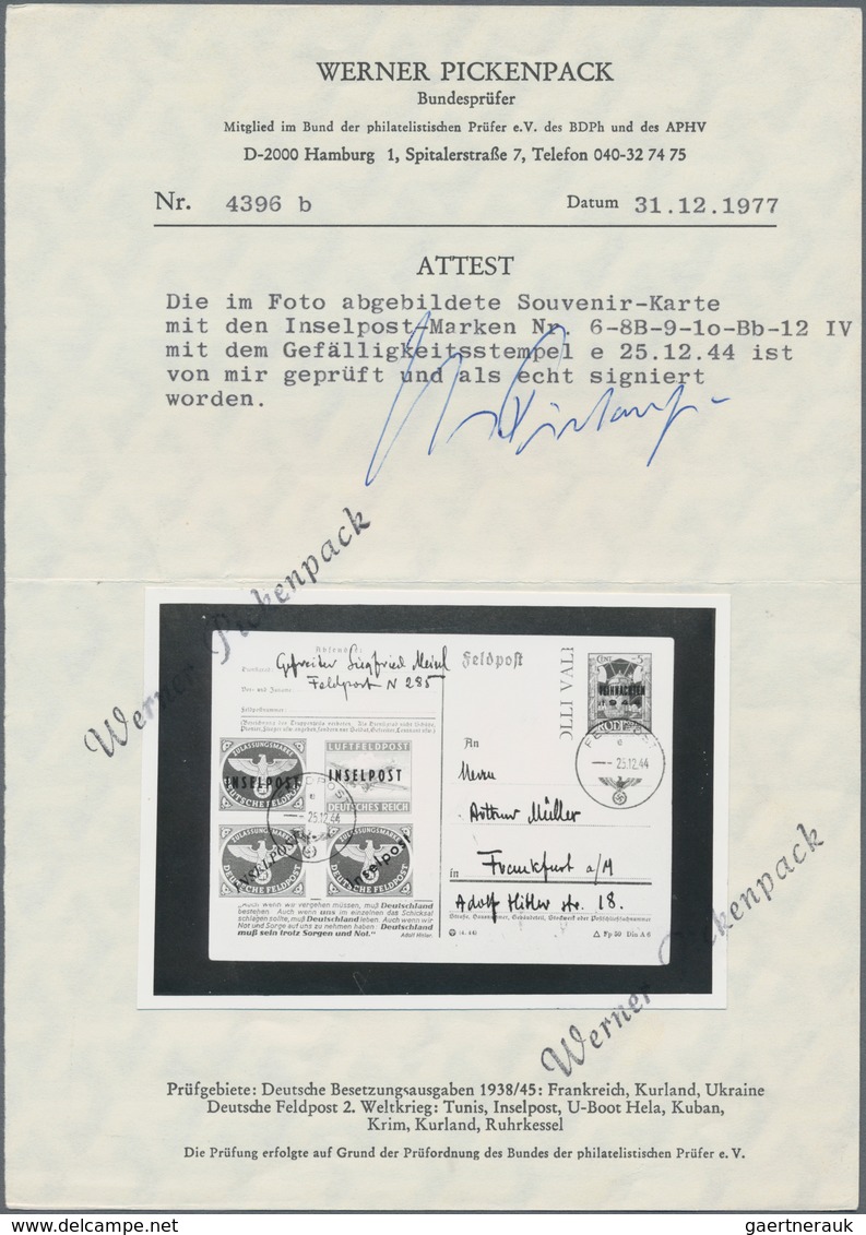 Feldpostmarken: 1944, Weihnachtsmarke Auf Kleinem Briefstück, Verstümmeltes W In WEIHNACHTEN, Entwer - Other & Unclassified