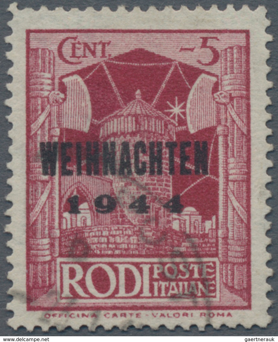 Feldpostmarken: 1944, Rhodos Weihnachtsmarke In Type V Mit Feldpostnormstempel "b 23.1.45", Fotoatte - Other & Unclassified