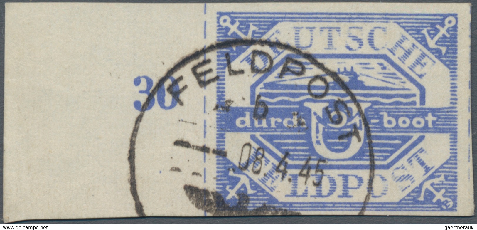 Feldpostmarken: 1945, Hela-Feldpost-Zulassungsmarke Graublau Mit Feldpost-Normstempel (Unterscheidun - Other & Unclassified