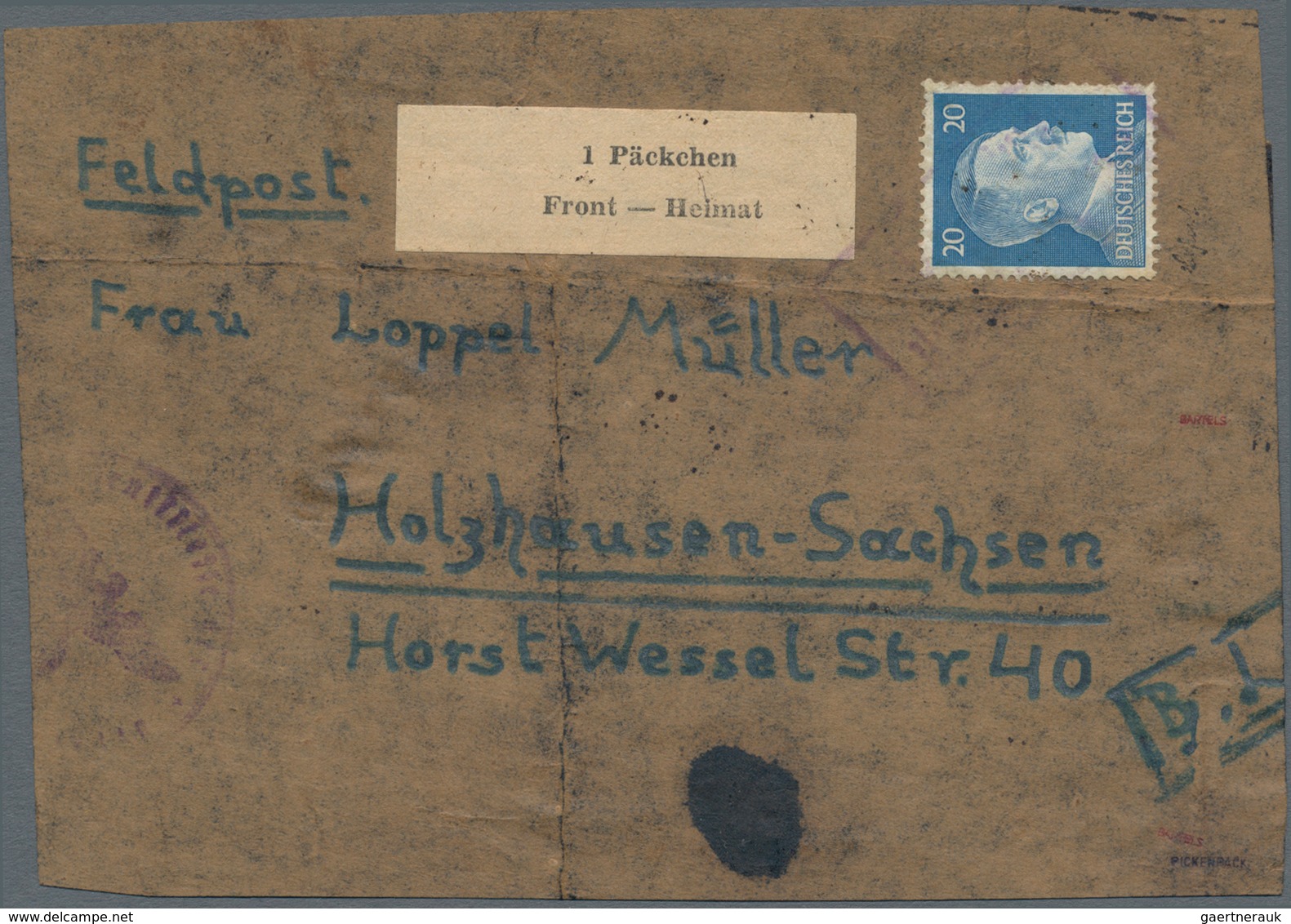 Feldpostmarken: 1943, Kuban, Brückenkopf, Päckchen-Zulassungsmarke "1 Päckchen Front - Heimat" In Ty - Sonstige & Ohne Zuordnung
