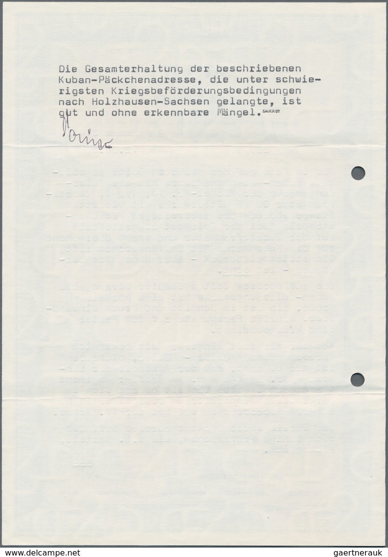 Feldpostmarken: 1943, Kuban, Brückenkopf, Päckchen-Zulassungsmarke "1 Päckchen Front - Heimat" In Ty - Other & Unclassified