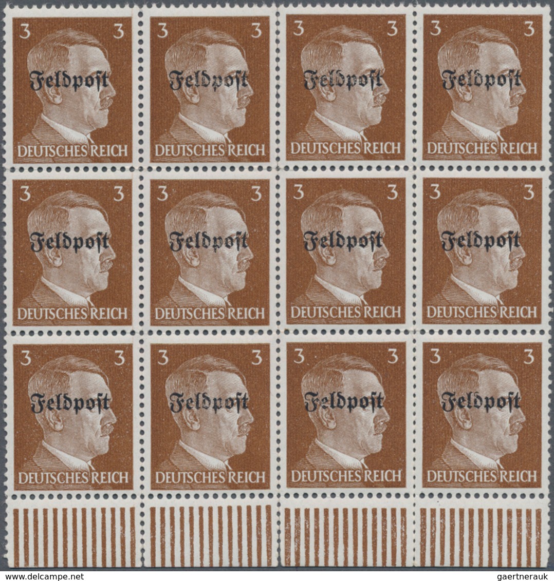 Feldpostmarken: 1945, 3 Pf Hitler Mit Aufdruck "Feldpost" Sogenanntes "RUHRKESSEL-Provisorium" Im UR - Andere & Zonder Classificatie