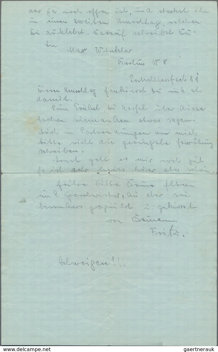 Feldpost 2. Weltkrieg: 1938, LEGION CONDOR, Freiwilligen-Brief Mit Inhalt Und Deutsch-Spanischem Zen - Autres & Non Classés