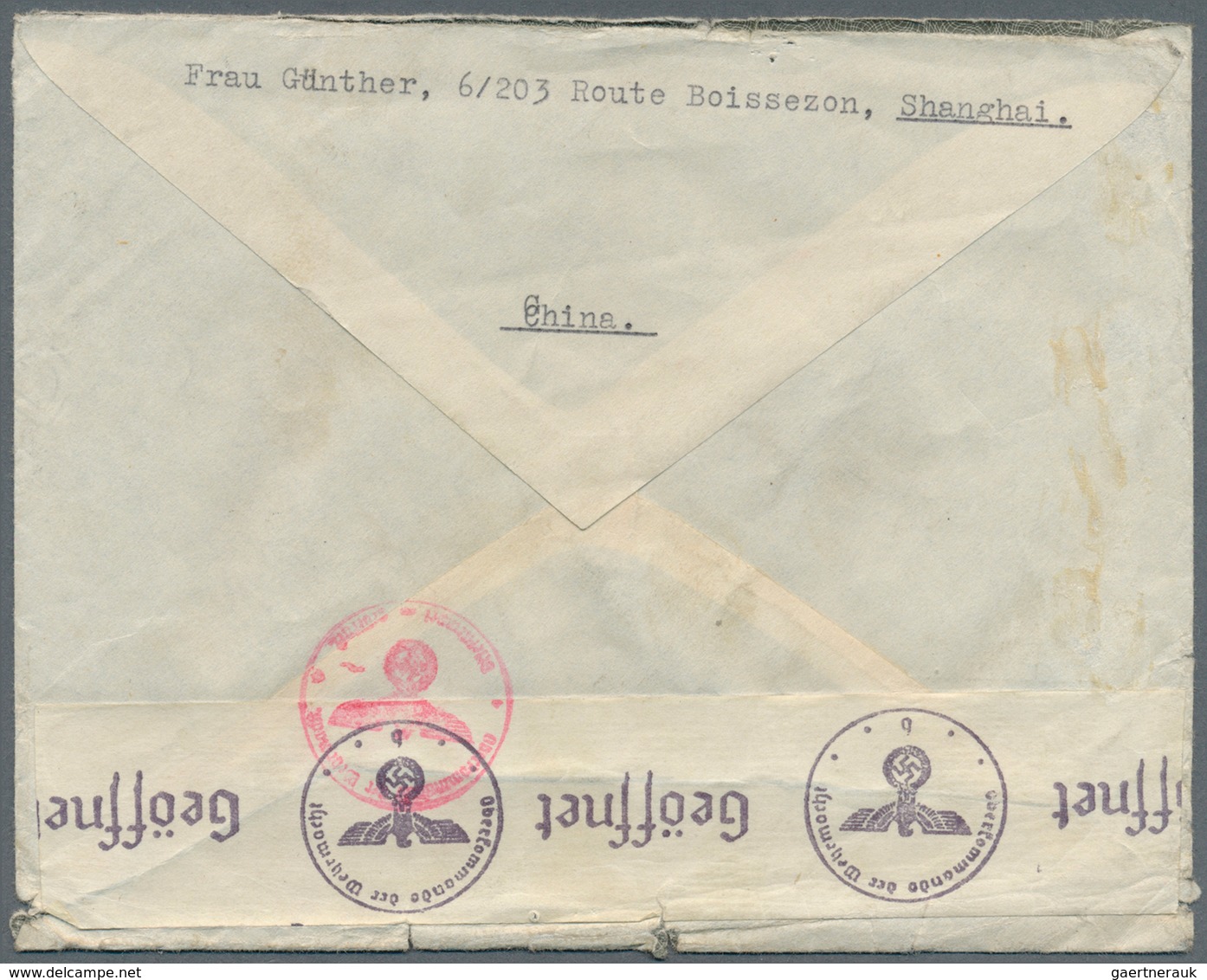 Feldpost 2. Weltkrieg: 1941, Brief Mit 50 C.-Frankatur Ab "SHANGHAI 28.4.41" An Feldpostadresse In D - Altri & Non Classificati